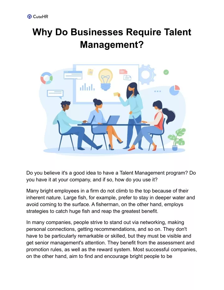 why do businesses require talent management