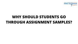 why should students go through assignment samples
