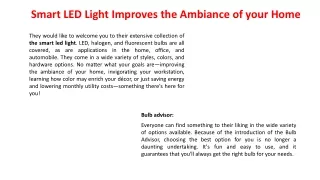 smart led light improves the ambiance of your home