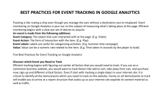Event tracking in Google Analytics