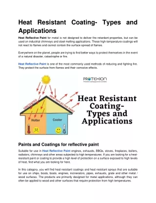 heat resistant coating types and applications