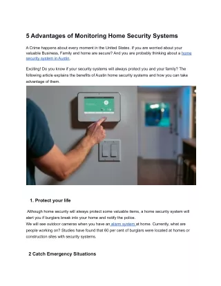 5 Advantages of Monitoring Home Security Systems
