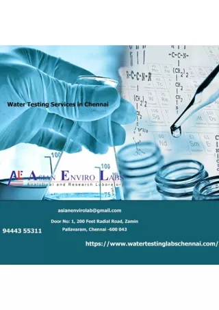 Water Testing Services in Chennai