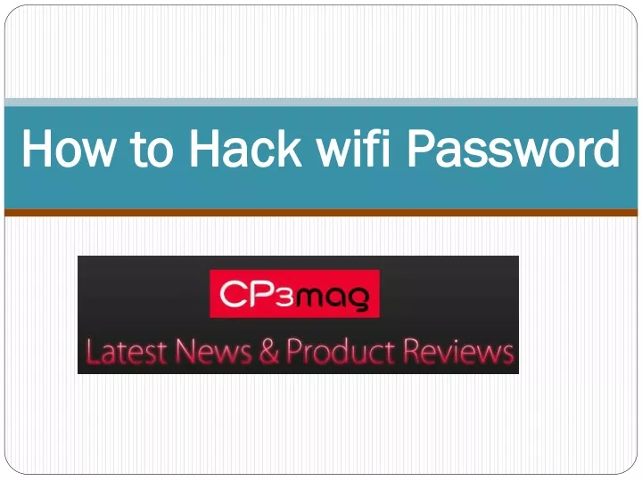 how to hack wifi password