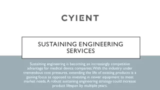 Best Sustaining Engineering Services Provider | Cyient