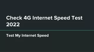 Check 4G Internet Speed Test 2022