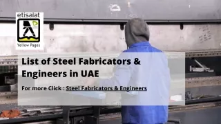 List of Steel Fabricators & Engineers in UAE