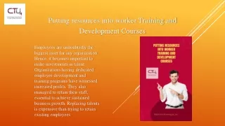 putting resources into worker training