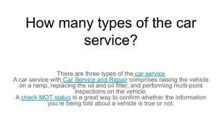how many types of the car service