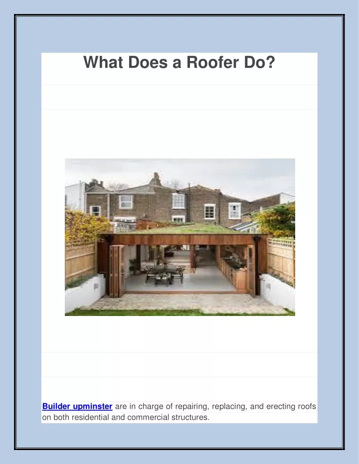 what does a roofer do