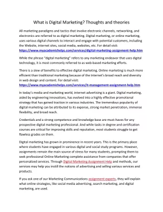 what is digital marketing thoughts and theories