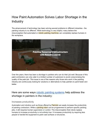 How Paint Automation Solves Labor Shortage in the Industry
