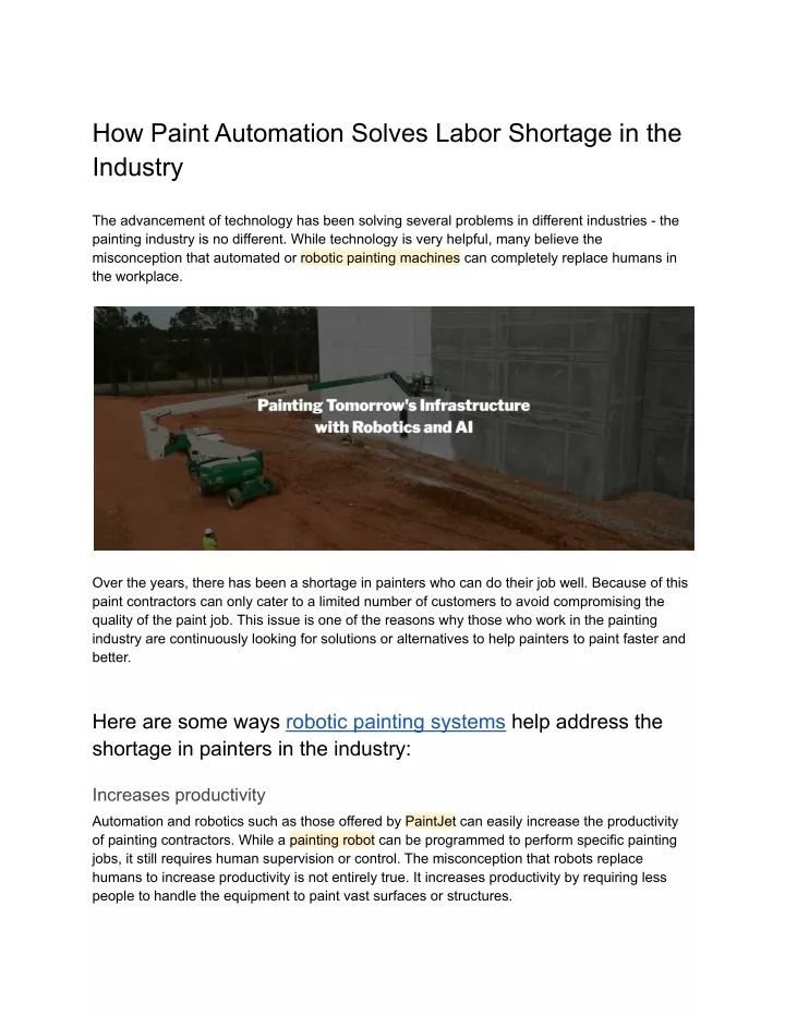how paint automation solves labor shortage