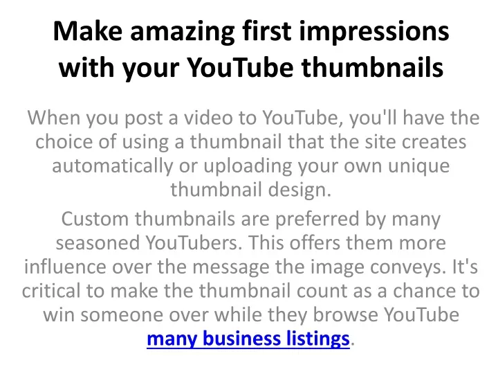 make amazing first impressions with your youtube thumbnails
