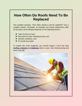 PPT - How Often Do Roofs Need To Be Replaced PowerPoint Presentation ...