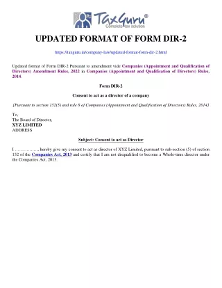 updated format of form dir 2