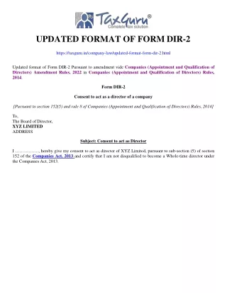 updated format of form dir 2