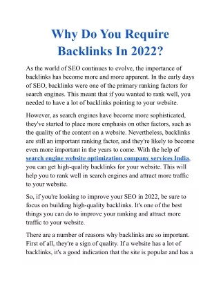 Why Do You Require Backlinks In 2022
