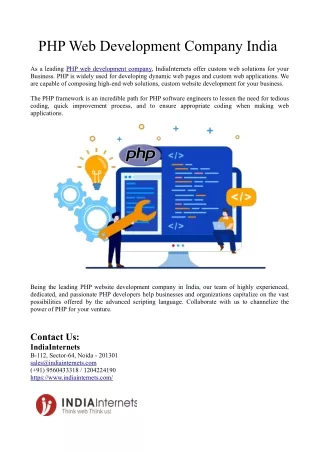 php web development company india