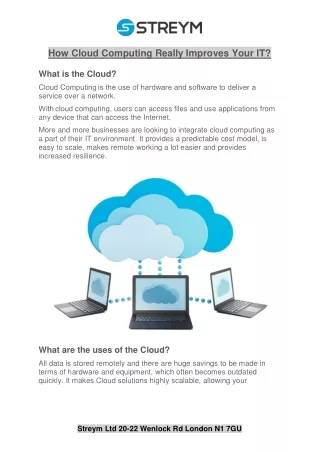 How Cloud Computing Really Improves Your IT?