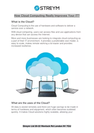 how cloud computing really improves your it
