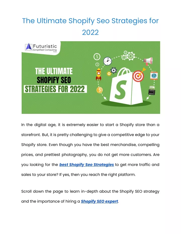 the ultimate shopify seo strategies for 2022