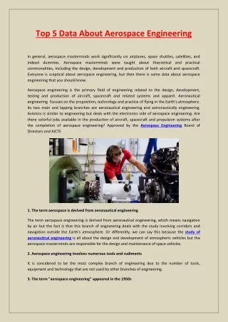 top 5 data about aerospace engineering