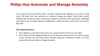 philips hue automate and manage remotely