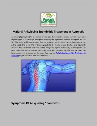 Major 5 Ankylosing Spondylitis Treatment in Ayurveda