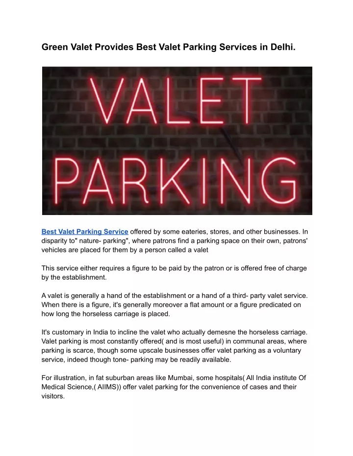 green valet provides best valet parking services