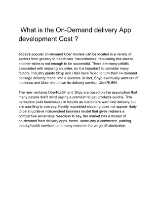 what is the on demand delivery app development