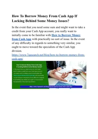 How To Borrow Money From Cash App If Lacking Behind Some Money Issues?