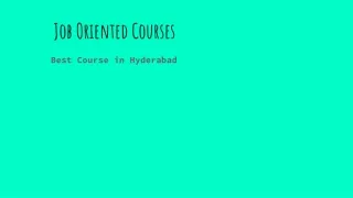 Job Oriented Courses in Hyderabad