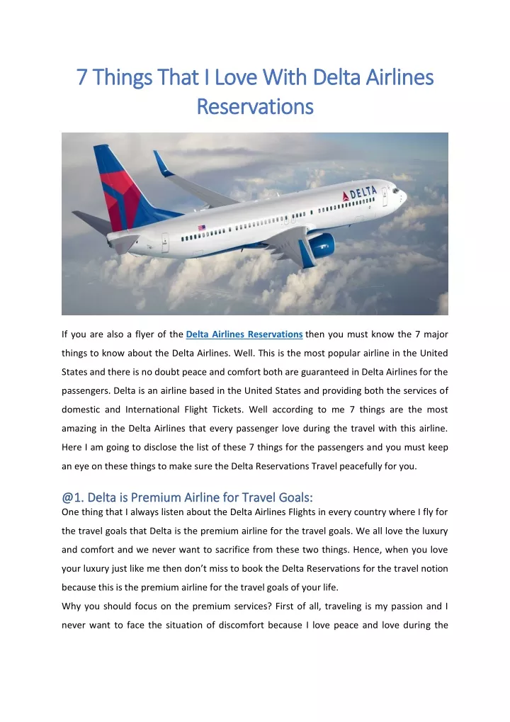 7 things that i love with delta airlines 7 things