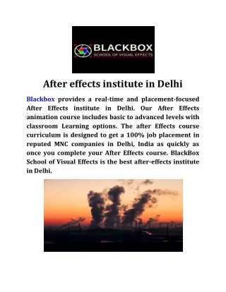 after effects institute in delhi