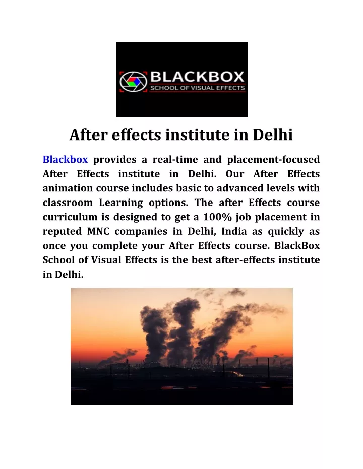 after effects institute in delhi