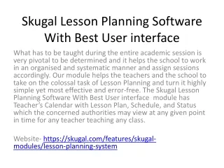 skugal lesson planning software with best user interface