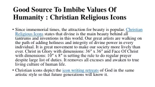 Good Source To Imbibe Values Of Humanity : Christian Religious Icons
