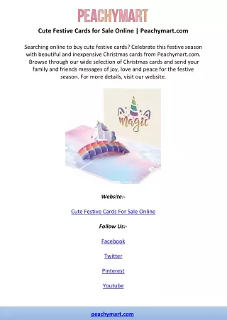 Cute Festive Cards for Sale Online | Peachymart.com