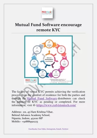 mutual fund software encourage remote kyc