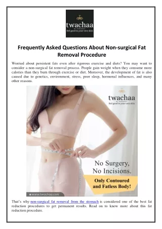 Frequently Asked Questions About Non-surgical Fat Removal Procedure