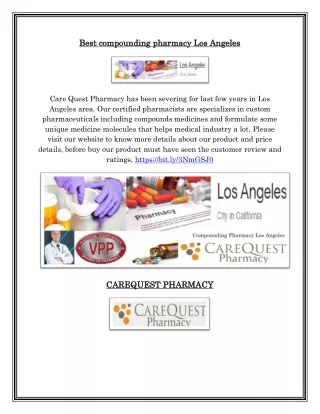 Best compounding pharmacy Los Angeles