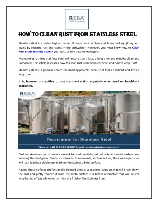 how to clean rust from stainless steel