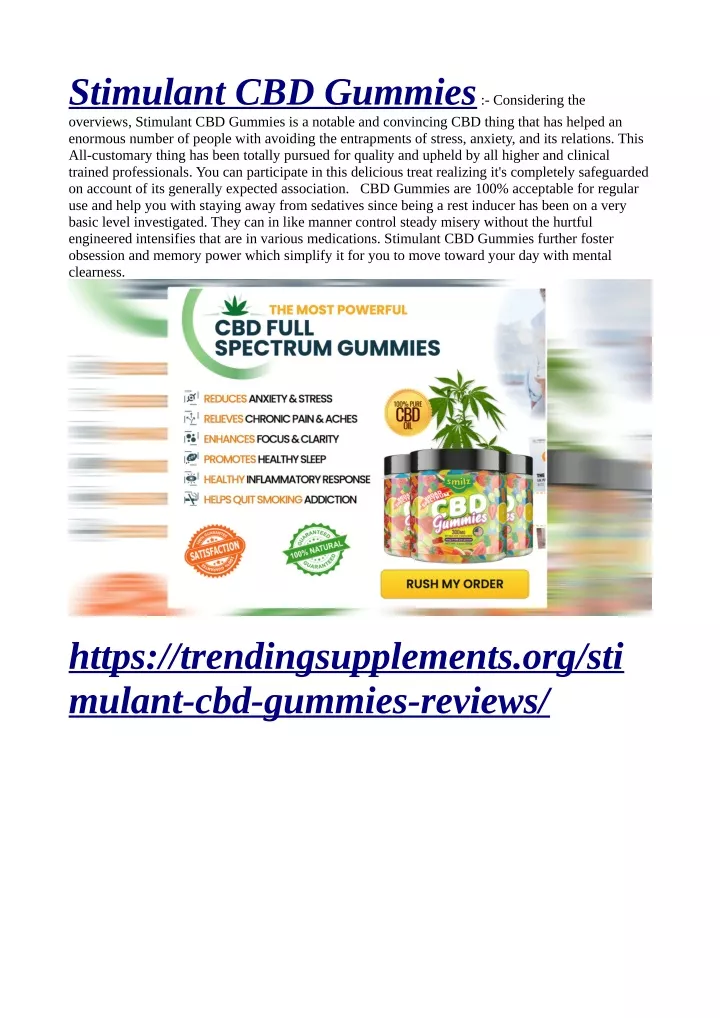 stimulant cbd gummies considering the overviews