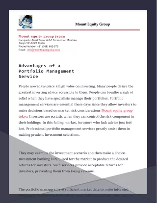 mount equity group
