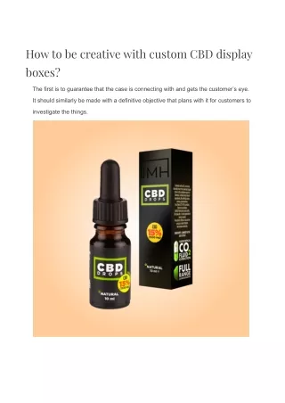 how to be creative with custom cbd display boxes