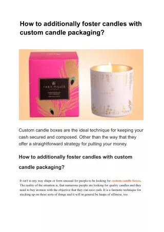 how to additionally foster candles with custom