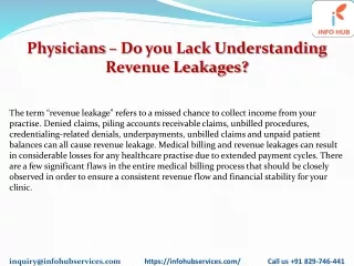 physicians do you lack understanding revenue