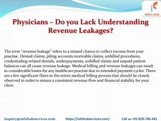physicians do you lack understanding revenue