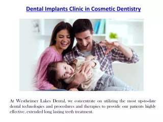 Dental Implants Clinic in Cosmetic Dentistry